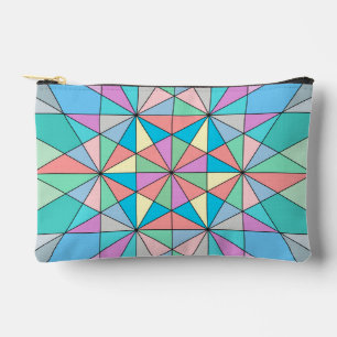 Farbenfrohes Retro-Pastell-Mosaik-Dreieck-Stern-Mu Zubehörtasche