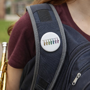 Farbenfrohes Retro-Pop-Art-Saxophon-Muster Musiker Button