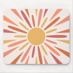 Farbenfrohes Retro-Sonnen-Design Mousepad