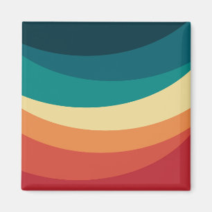 Farbenfrohes Retro-Stil-Kurven-Design Magnet