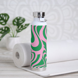 Farbenfrohes Retro-Swirl Groovy Y2K-Muster Trinkflasche