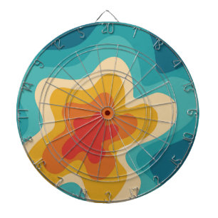 Farbenfrohes Retro-Swirldesign Dartscheibe