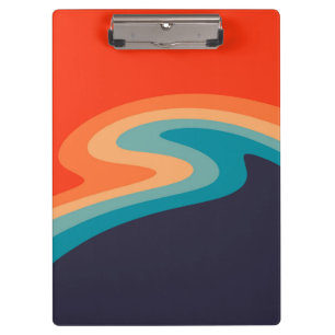 Farbenfrohes Retro-Swirldesign Klemmbrett