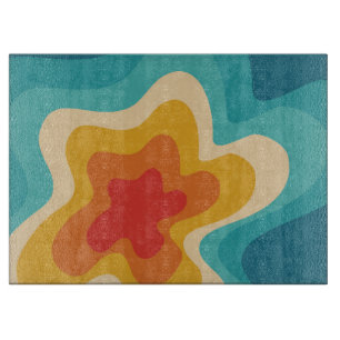 Farbenfrohes Retro-Swirldesign Schneidebrett