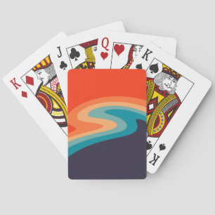 Farbenfrohes Retro-Swirldesign Spielkarten