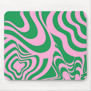 Farbenfrohes Retro-Swirle-Muster im Y2K-Stil  Mousepad
