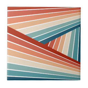 Farbenfrohes Retrodesign mit diagonalem Regenbogen Fliese