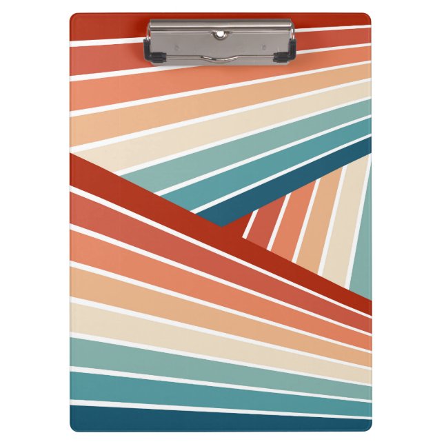 Farbenfrohes Retrodesign mit diagonalem Regenbogen Klemmbrett (Vorderseite)