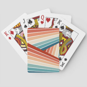 Farbenfrohes Retrodesign mit diagonalem Regenbogen Spielkarten
