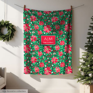 Farbenfrohes rosa Wasserfarbe Preppy-Geschenk mit Fleecedecke