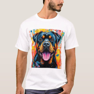 Farbenfrohes Rottweiler Pop Art � Vibranter Splash T-Shirt