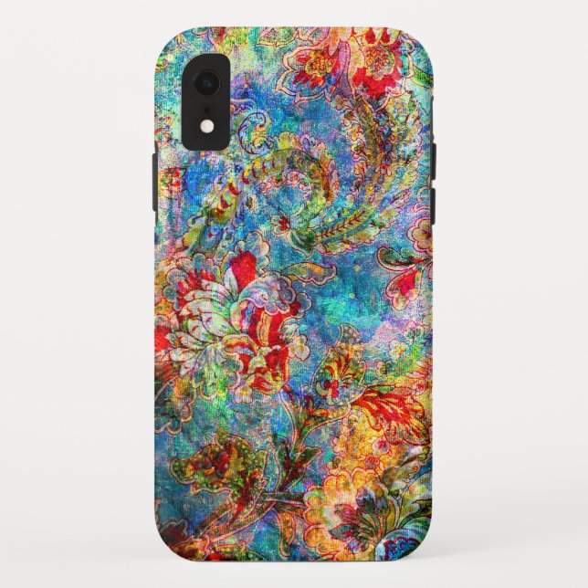 Farbenfrohes rustikales Blumenmuster 2 Case-Mate iPhone Hülle (Rückseite)