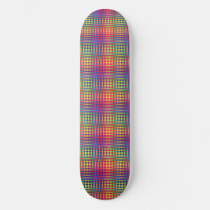 Farbenfrohes Schachbrett-Abstraktmuster Skateboard