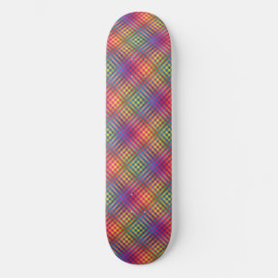 Farbenfrohes Schachbrett-Abstraktmuster Skateboard