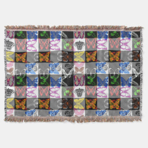 Farbenfrohes Schmetterlings-Karo-Tartan-Karo-Desig Decke