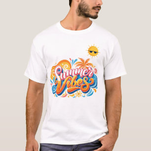 Farbenfrohes Sommer-Vibes-T-Shirt – Lustiges Stran T-Shirt