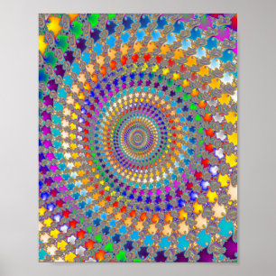 Farbenfrohes Spiral Muster Poster