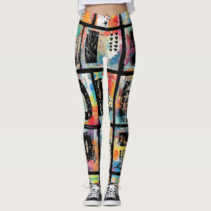 Farbenfrohes städtisches Graffiti-Muster (5) Leggings