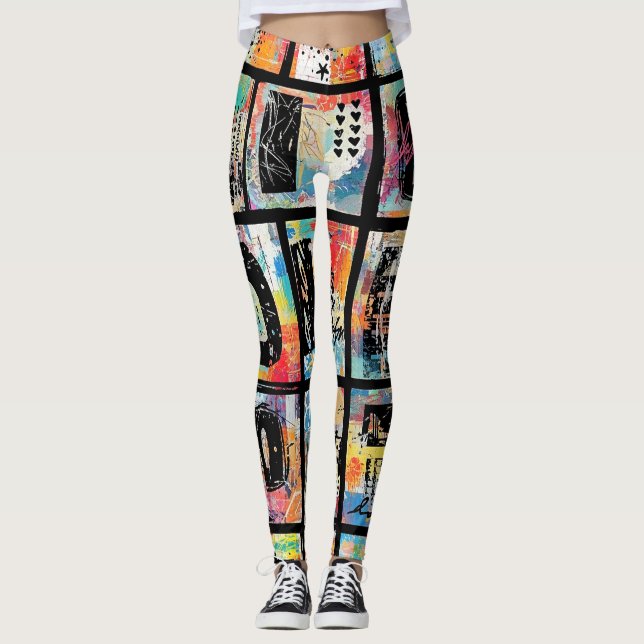 Farbenfrohes städtisches Graffiti-Muster (5) Leggings (Vorderseite)