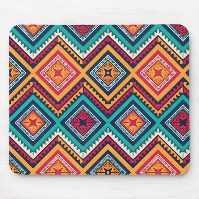 Farbenfrohes Stammesmuster Mousepad (Vorne)