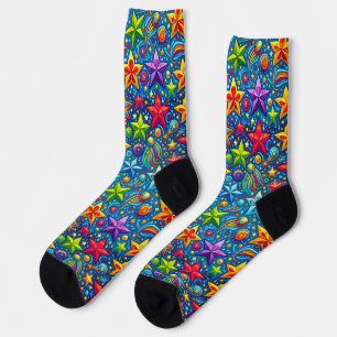 Farbenfrohes Sterne-Muster Socken