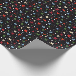 Farbenfrohes Sternenmuster Geschenkpapier