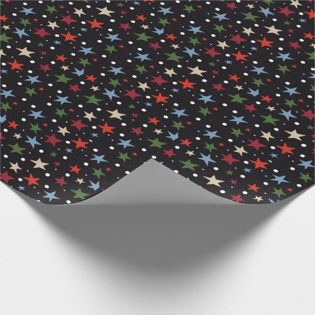 Farbenfrohes Sternenmuster Geschenkpapier (Ecke)