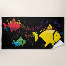 Farbenfrohes Strandtuchdesign mit Fischen #2 Strandtuch