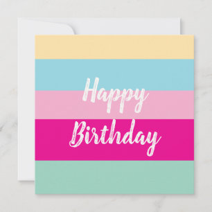 Farbenfrohes Streifenmuster Frohe Geburtstag Flach