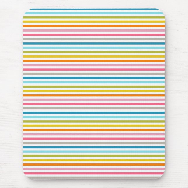Farbenfrohes Streifenmuster Mousepad (Vorne)
