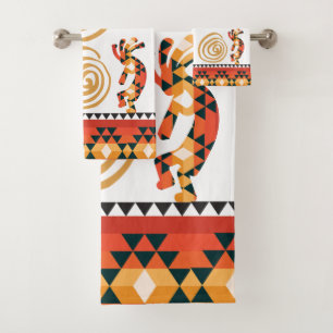 Farbenfrohes Südwest-Kokopelli-Badehandtuch-Set Badhandtuch Set