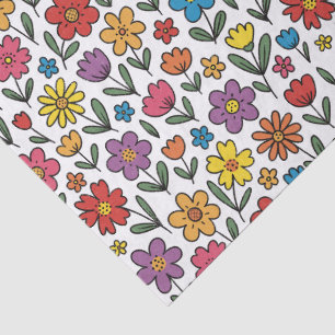 Farbenfrohes süßes Frühlingsblumen-Tissue-Papier Seidenpapier