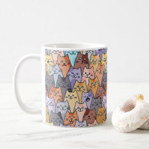 Farbenfrohes Süßes Katzenmuster Fantasie Katzen Ge Kaffeetasse