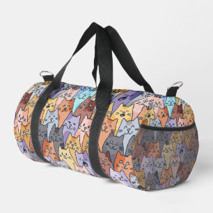 Farbenfrohes Süßes Katzenmuster Fantasie-Katzenges Duffle Bag