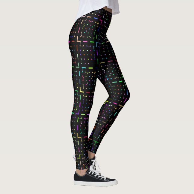 Farbenfrohes Tech-Coding-Elektronik-Muster  Leggings (Rechts)