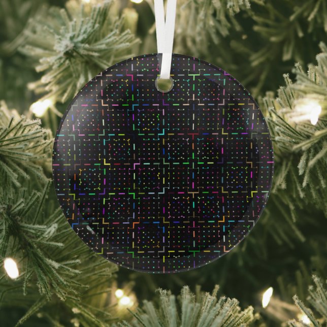 Farbenfrohes Tech-Coding-Elektronik-Muster  Ornament Aus Glas (InSitu)