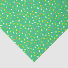 Farbenfrohes Terrazzo-Konfetti-Muster in Hellgrün Seidenpapier