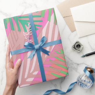 Farbenfrohes tropisches Palmblätter-Muster Geschenkpapier