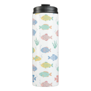 Farbenfrohes Tulimet Tropischer Fisch Muster Thermosbecher
