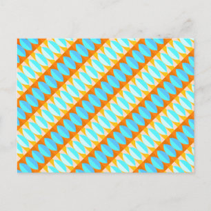 Farbenfrohes Türkis Blau Orange Gelb Muster Postkarte