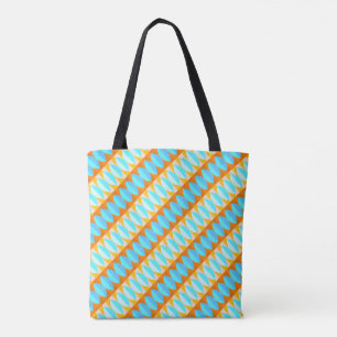 Farbenfrohes Türkis Blau Orange Gelb Muster Tasche