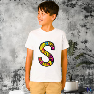 Farbenfrohes und lustiges Monogramm S Tribal und D T-Shirt