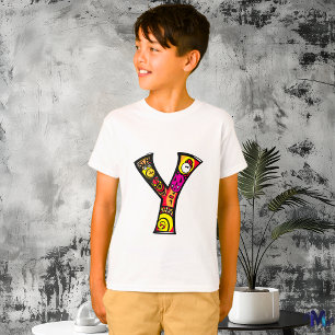 Farbenfrohes und lustiges Monogramm Y tribal und D T-Shirt