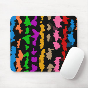 Farbenfrohes unregelmäßiges abstraktes Design Schw Mousepad