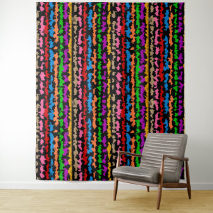Farbenfrohes unregelmäßiges abstraktes Design Schw Wandteppich