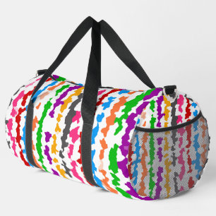 Farbenfrohes unregelmäßiges abstraktes Design Weiß Duffle Bag