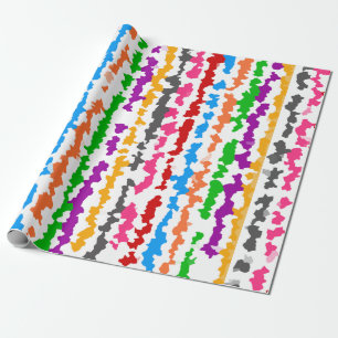 Farbenfrohes unregelmäßiges abstraktes Design Weiß Geschenkpapier