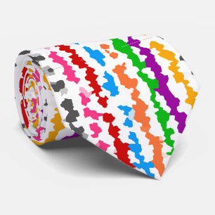 Farbenfrohes unregelmäßiges abstraktes Design Weiß Krawatte