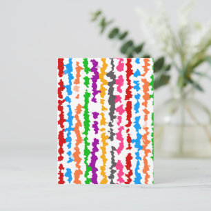 Farbenfrohes unregelmäßiges abstraktes Design Weiß Postkarte