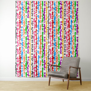 Farbenfrohes unregelmäßiges abstraktes Design Weiß Wandteppich
